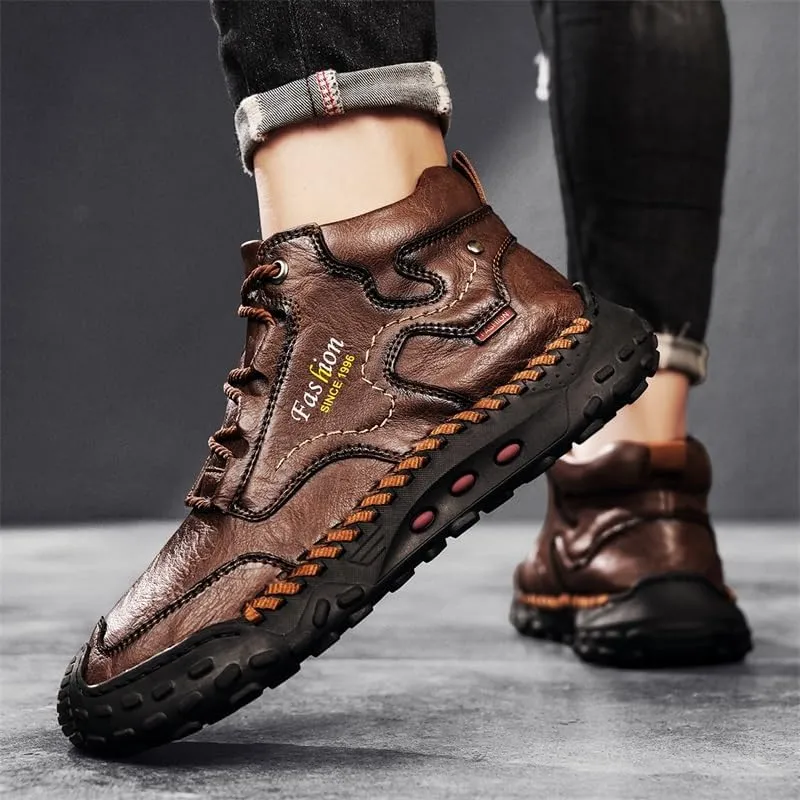 LZDZN Mens Boots Chelsea Shoes High Top Sneakers for Men Shoe Men's Black Brown Yellow Size Casual Man Fashion Sneaker