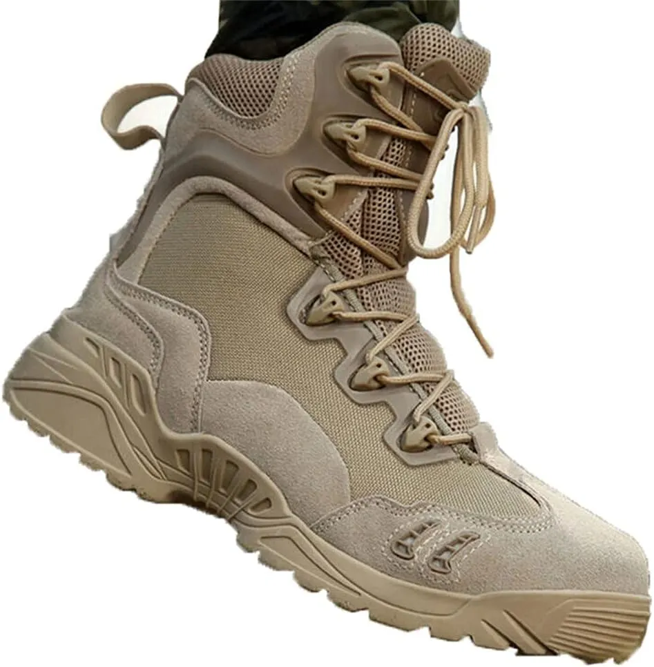 Men Climbing Trekking Hunting Boots, Tactical Military Soldier Boots, Outdoor Camo Mountain Hiking Sneakers Shoes