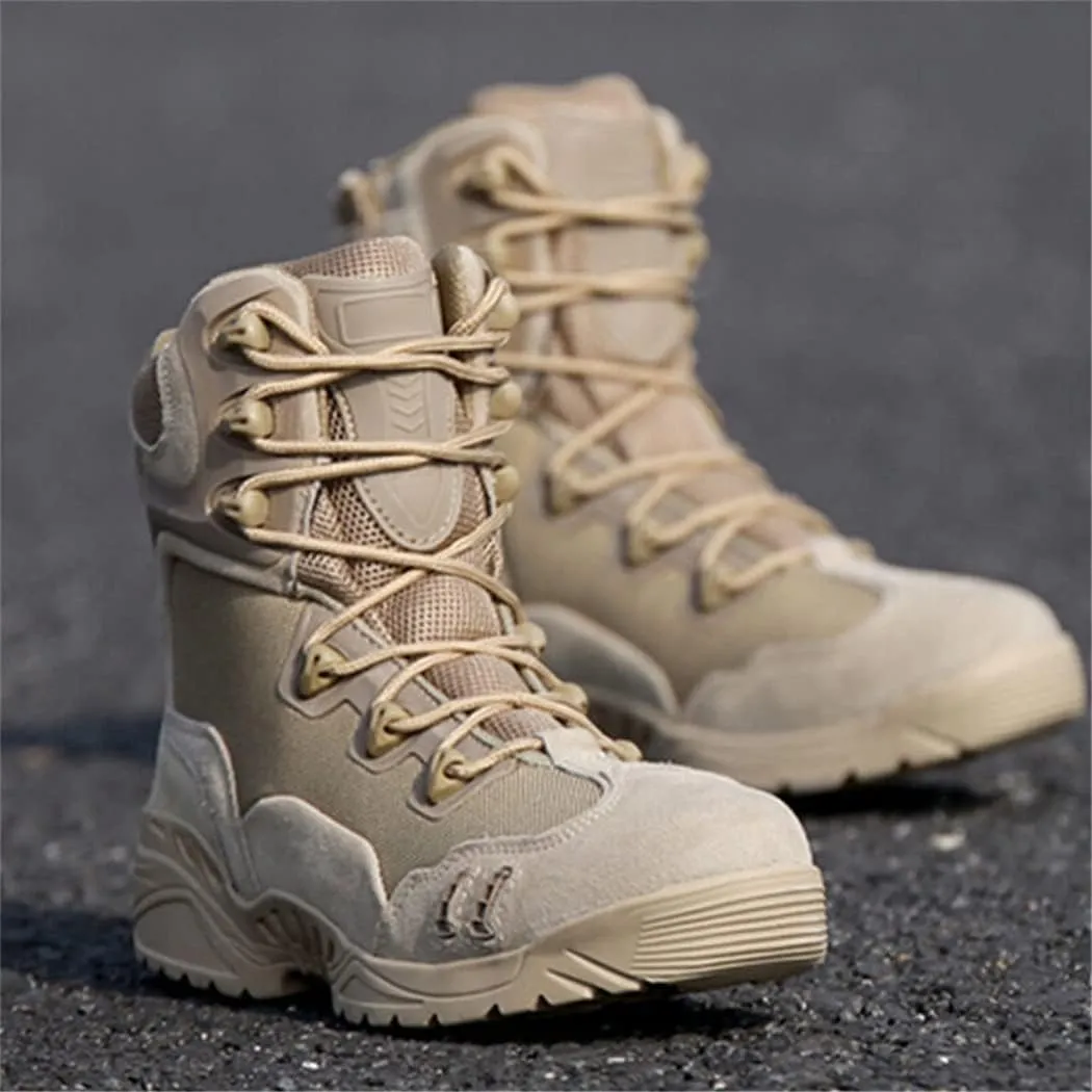 Men Climbing Trekking Hunting Boots, Tactical Military Soldier Boots, Outdoor Camo Mountain Hiking Sneakers Shoes