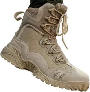 Men Climbing Trekking Hunting Boots, Tactical Military Soldier Boots, Outdoor Camo Mountain Hiking Sneakers Shoes