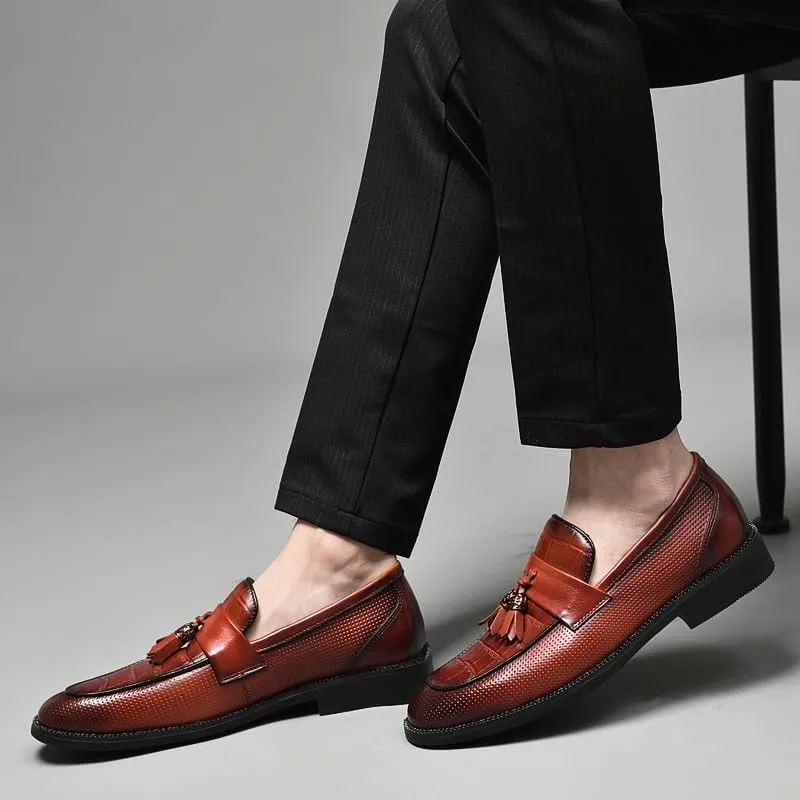 Men's Brogue Oxfords Shoes Mens Dressy Suit Tuxedo Weeding Prom Derby Shoes Height Increasing Non-Slip Softsole Walking Dress Shoes
