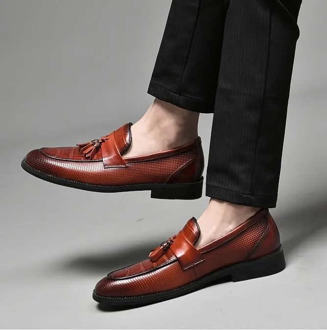 Men's Brogue Oxfords Shoes Mens Dressy Suit Tuxedo Weeding Prom Derby Shoes Height Increasing Non-Slip Softsole Walking Dress Shoes