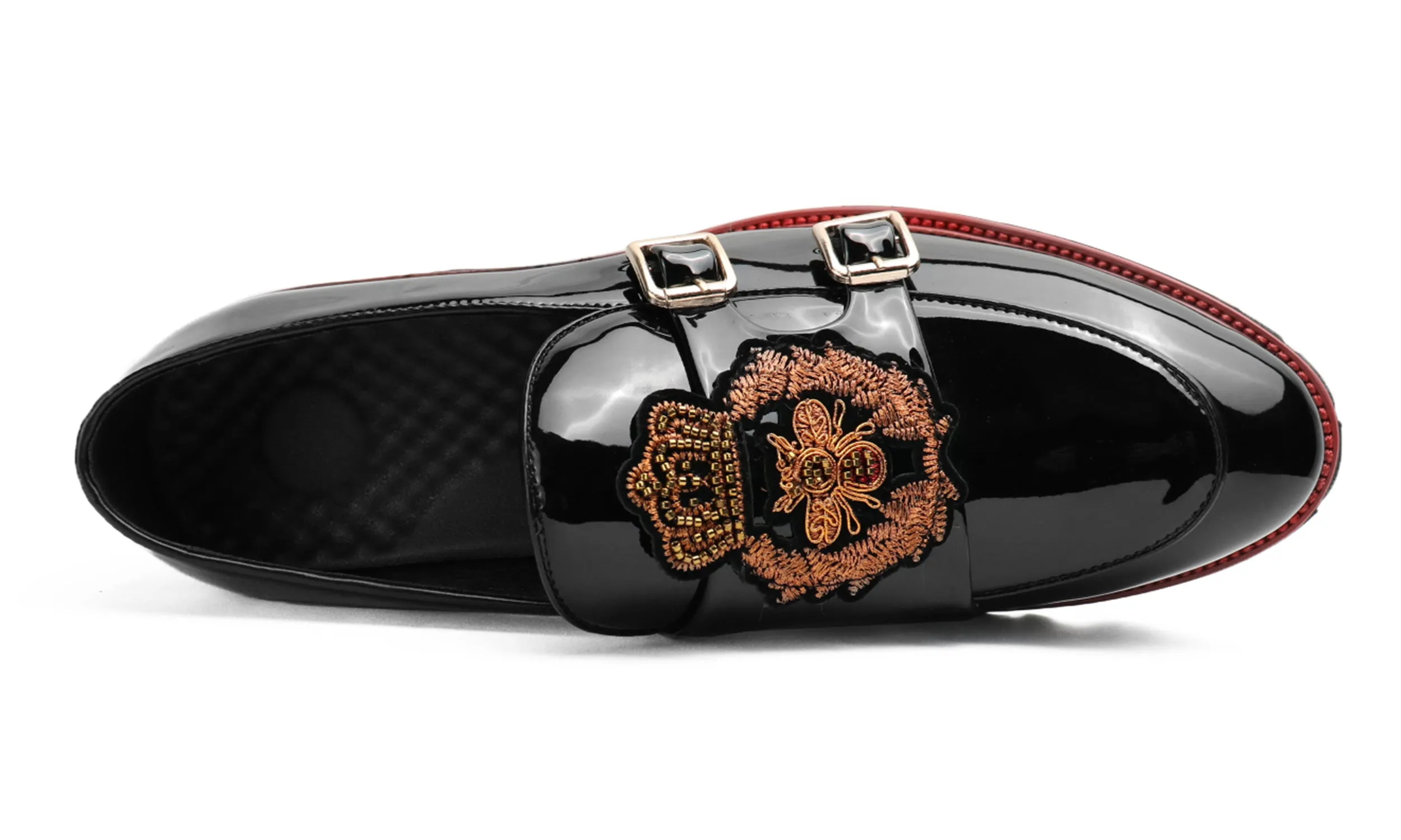Men's Embroidery Lug Sole Loafers