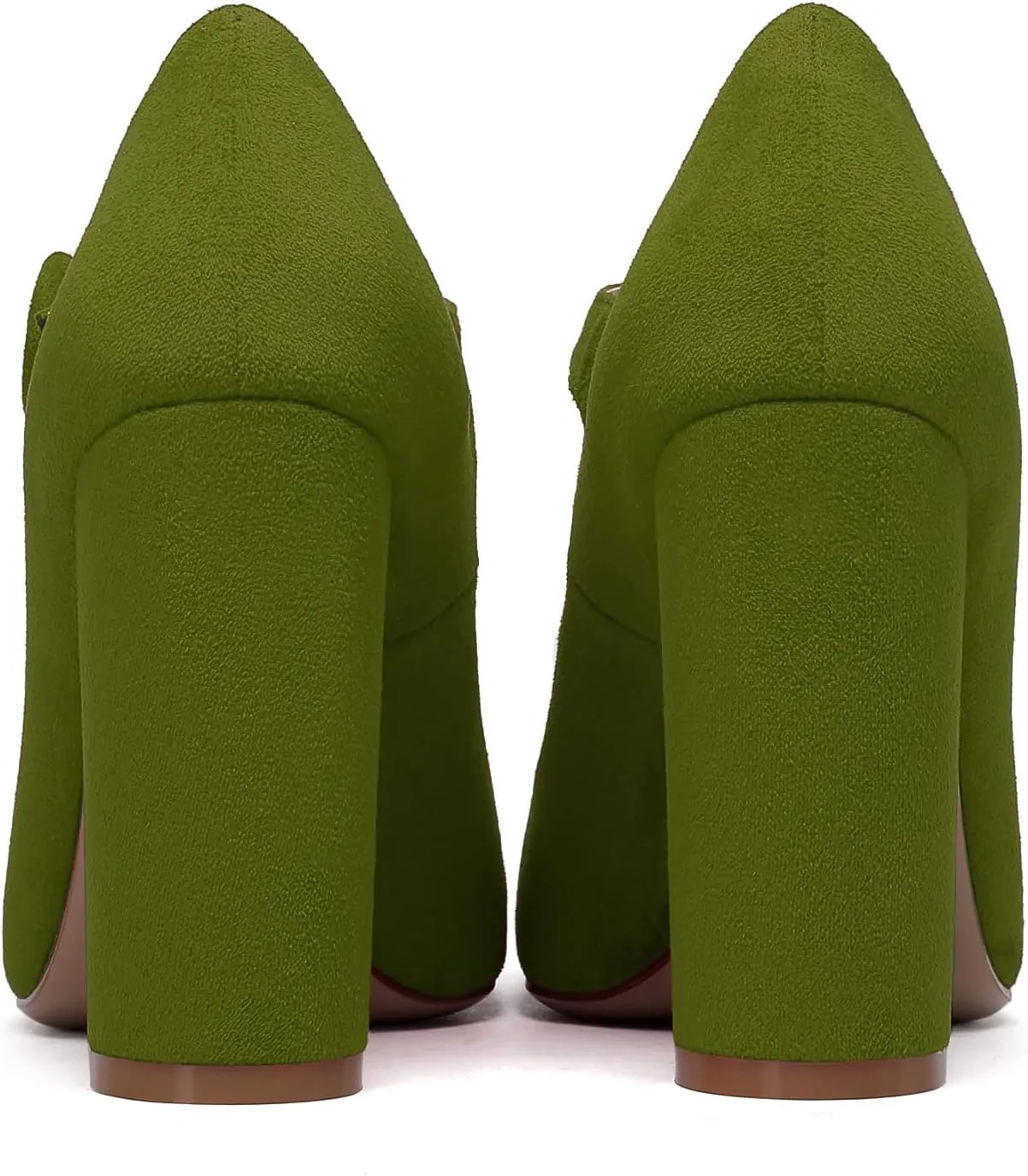 Mettesally Women's Chunky High Heel Mary Jane Pumps Closed Pointed Toe Work Church Wedding Dress Shoes