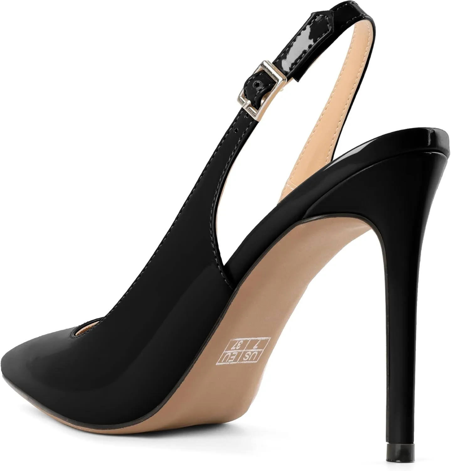 Mettesally Women's Slingback High Heels Pointed Toe Pumps Stiletto Heel Ankle Strap Party Office Dress Shoes