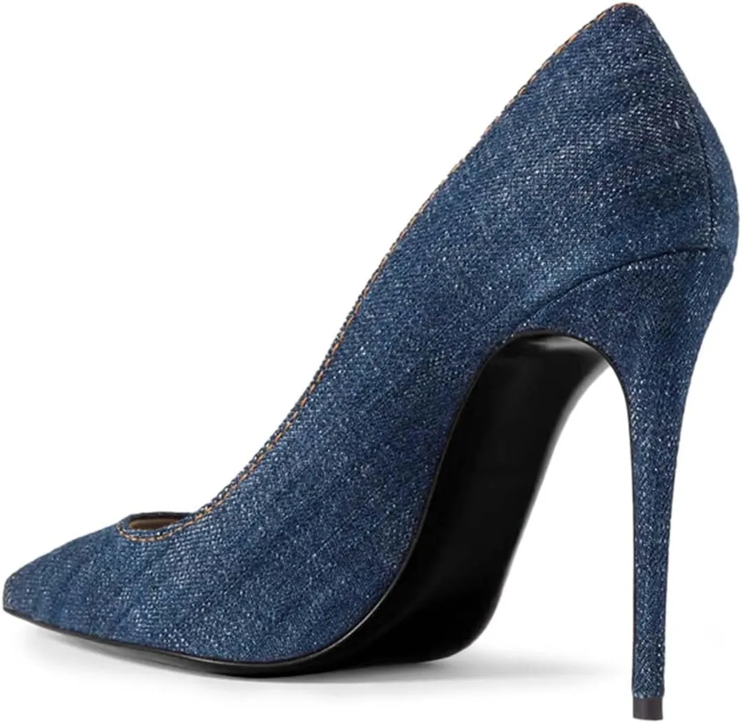 miss left Women Trendy Fashion Closed Pointed Toe Sky High Heel Pumps Slip On Stiletto Heels Shoes for Daily Casually Wear Size 4-16 US