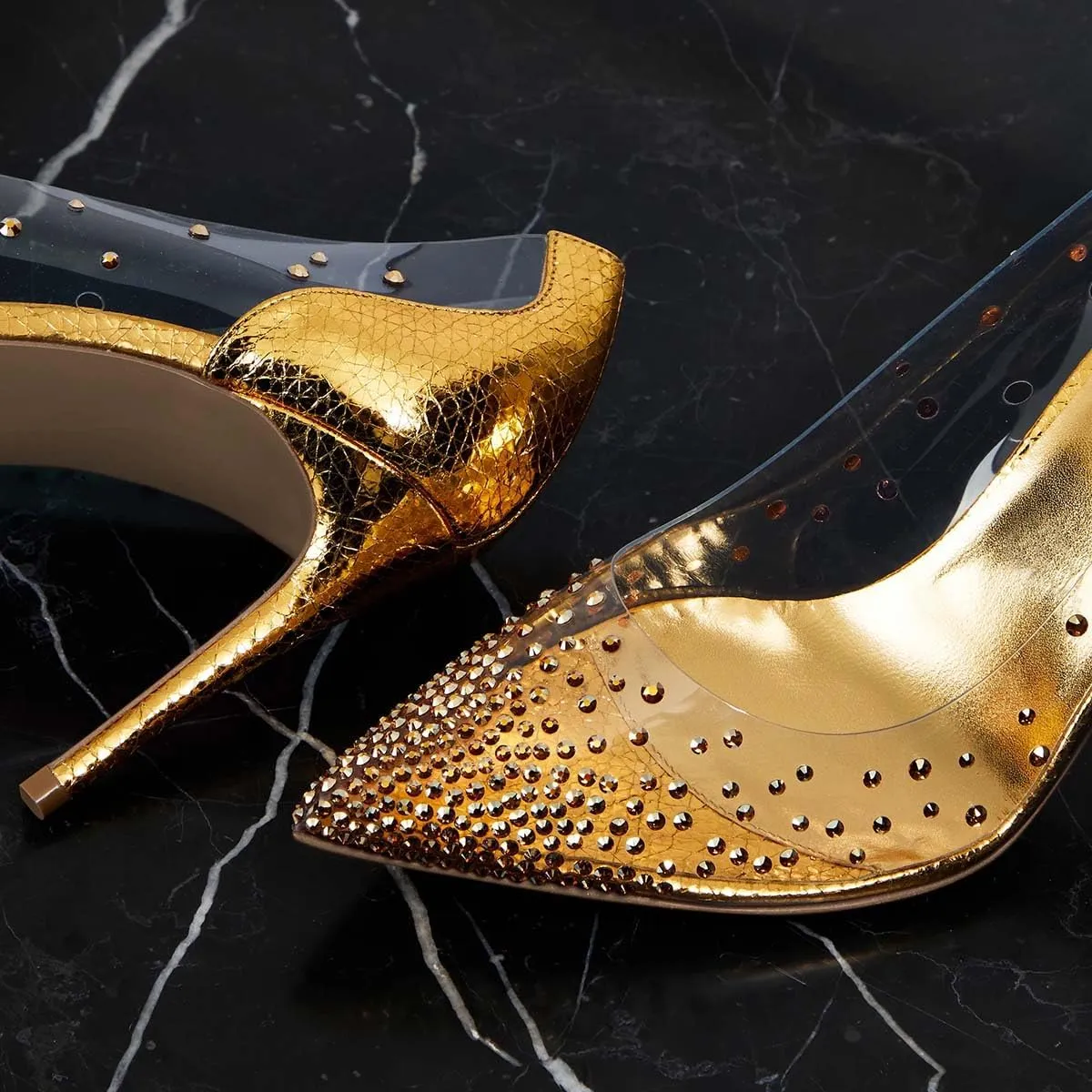 miss left Womens Closed Pointy Toe Stiletto Heel Pumps Mid High Heeled Slip On Rhinestones Shoes for Daily Party Ballroom Size 4-16 US