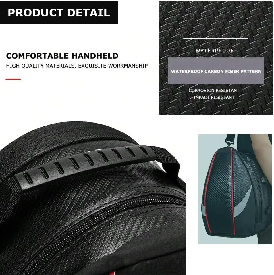 Motorcycle Tail Bag for Triumph Sprint GT 2011-2016, Large Capacity Water-Resistant Wear-Resistant Motorcycle Helmet Bag, Expandable Rear Seat Storage Luggage Backpack,A Red Black