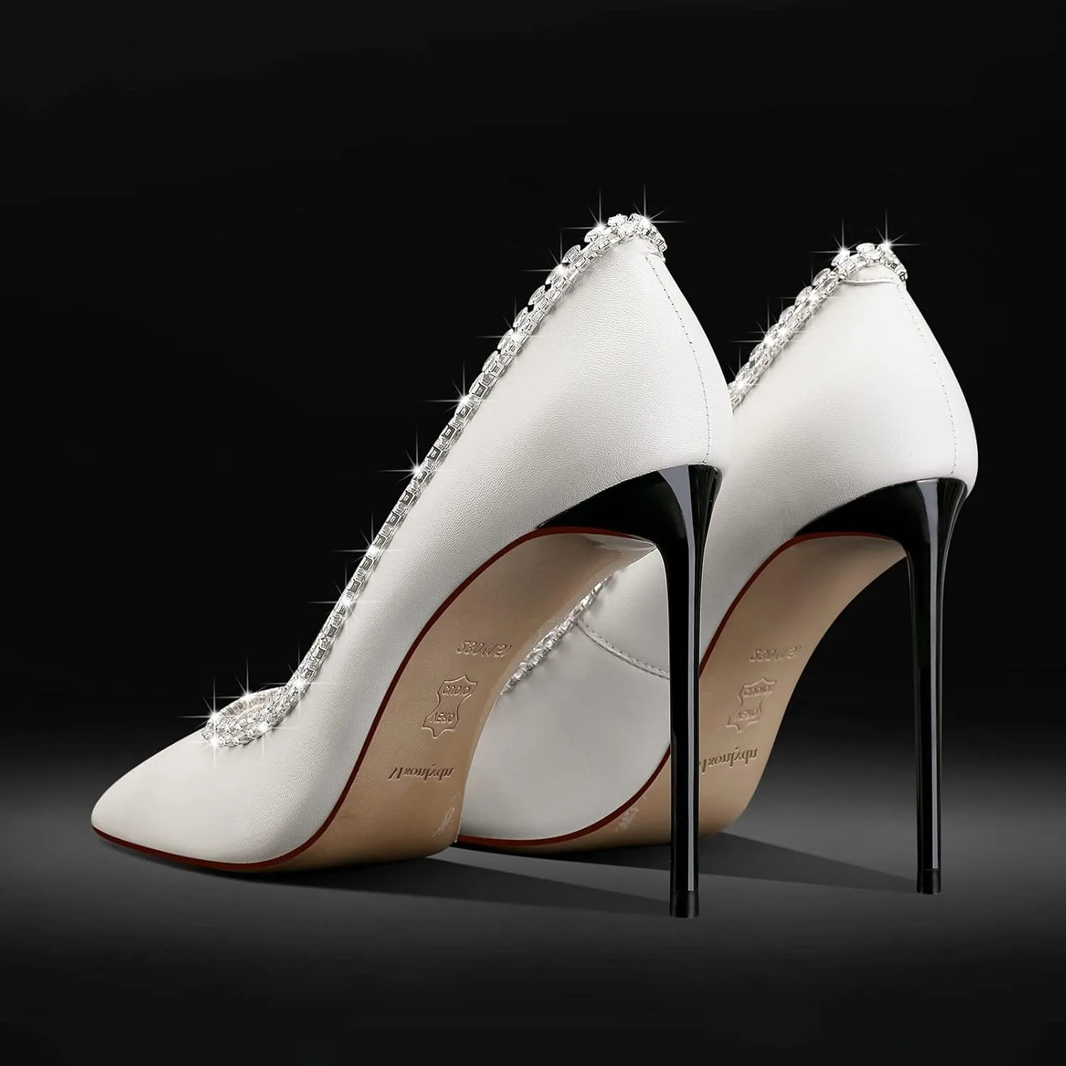 MSONLYDN High Heels Women Comfortable Stiletto Pumps Heel Leather Pumps Dress Women Pump Heels Women D'Orsay Heels 4 inch