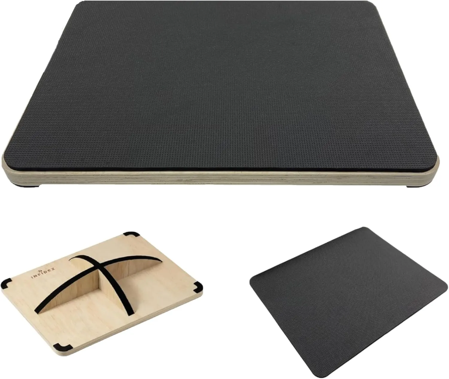 Multi-Optional Wooden Balance Board for all kind of balance tranning, Extra-Large Anti-Slip Wobble, Rocker and Plank Board for Balance and Core Training, Balancing Board for Under Desk