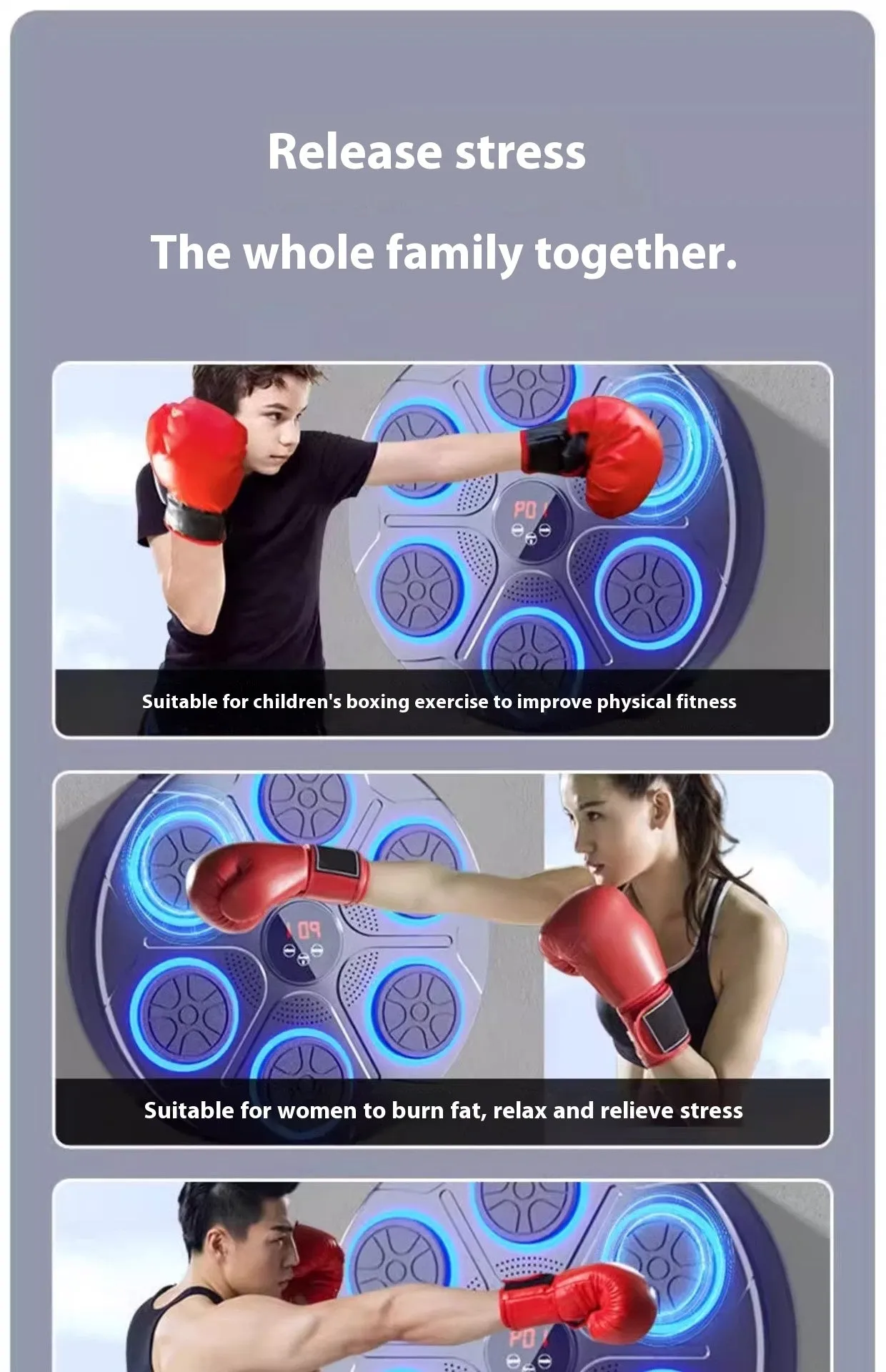 Music Boxing Machine Household With RGB Light Bluetooth