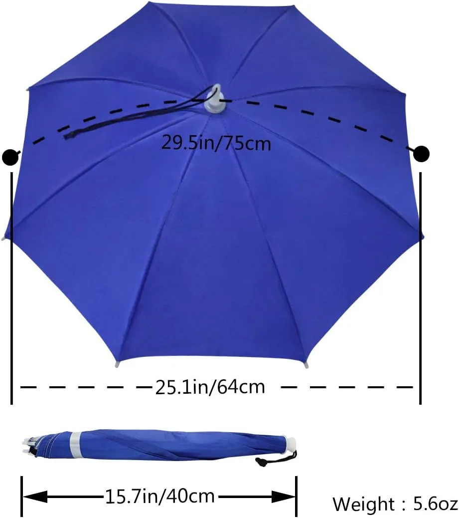 NEW-Vi Umbrella Hat Adult and Kids Folding Cap for Beach Fishing Golf Party Headwear