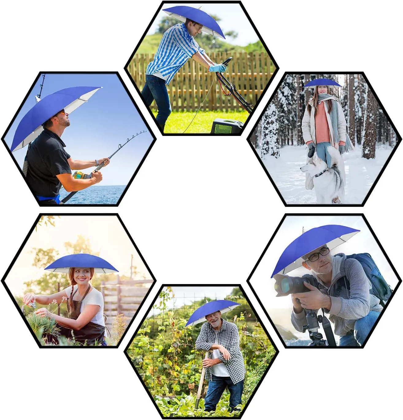 NEW-Vi Umbrella Hat Adult and Kids Folding Cap for Beach Fishing Golf Party Headwear