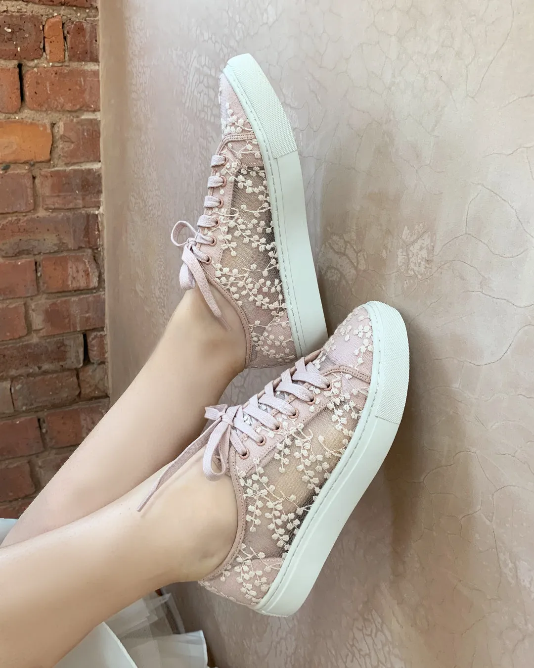 Oakley blush lace bridal trainers SIZES 36/37 ONLY