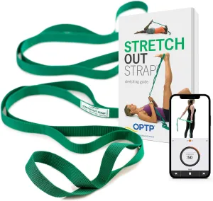 OPTP The Original Stretch Out Strap with Exercise Book, USA Made Top Choice Stretch Out Straps for Physical Therapy, Yoga Stretching Strap and Knee Therapy Strap