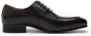 Oxford Dress Shoes for Men Lace Up Split Toe Pointed Toe Crocodile Embossed Cowhide Rubber Sole Anti-Slip Non Slip Low Top Slip Resistant Wedding Suitable for Many Occasions.