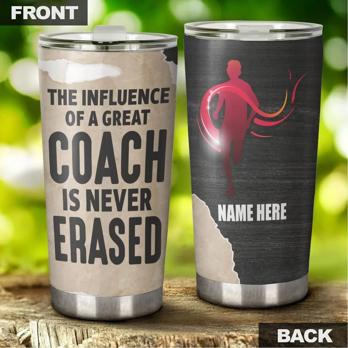 Personalized Athletics Appreciation Tumbler The Influence Of A Great Trainer Is Never Erased Tumblers 20oz Insulated Stainless Steel For Sport Player Birthday Christmas