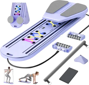 Pilates Board Pilates Reformer Set,Foldable Ab Trainer Machine,Pilates Board Set for Women Home Office Exercise,Multi-use Exercise Board