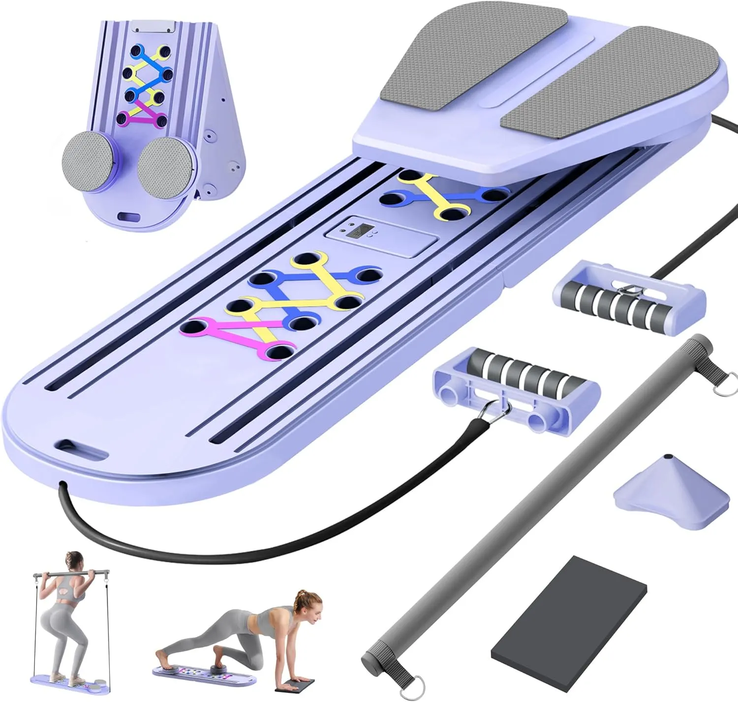 Pilates Board Pilates Reformer Set,Foldable Ab Trainer Machine,Pilates Board Set for Women Home Office Exercise,Multi-use Exercise Board