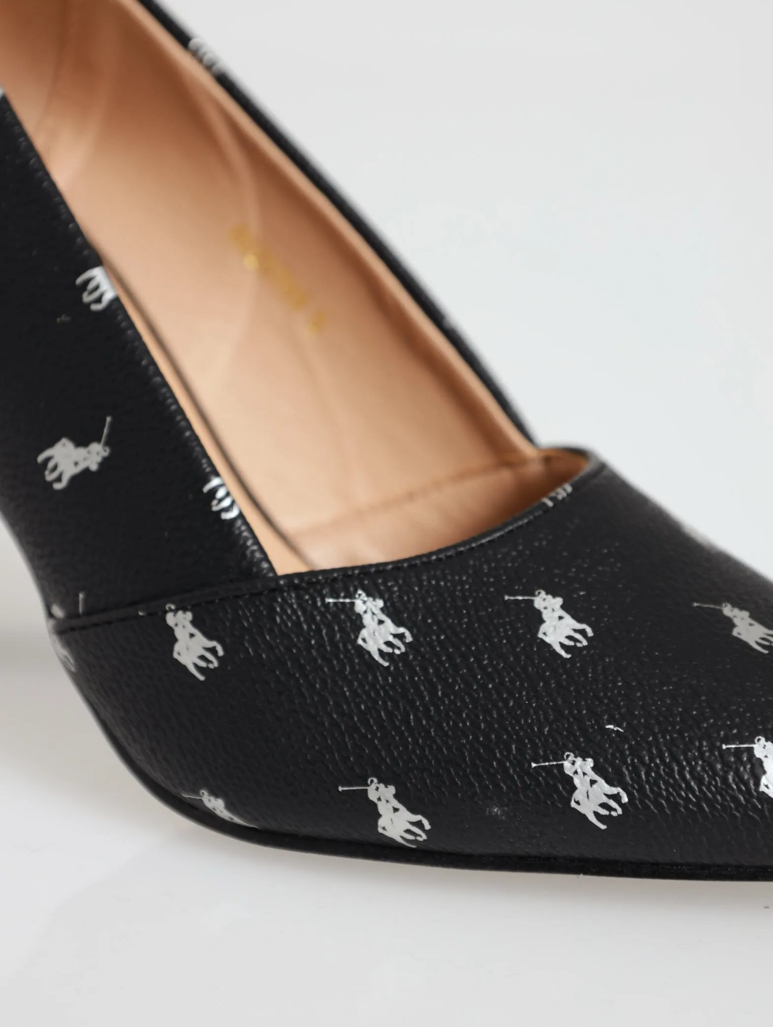 Pointed Toe Monogram Pump - Black