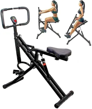 Power Rider Ab Core Squat Glute Exercise Workout Machine Abdominal Crunch Cardio Trainer Horse Rider Home Gym w Monitor