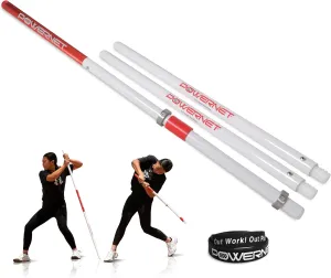 PowerNet Combo PVC/Click Stick Softball & Baseball Swing Trainer, Interchangeable Baseball Hitting Trainer, PVC Training Bat for Drills, Bat Speed Training Equipment