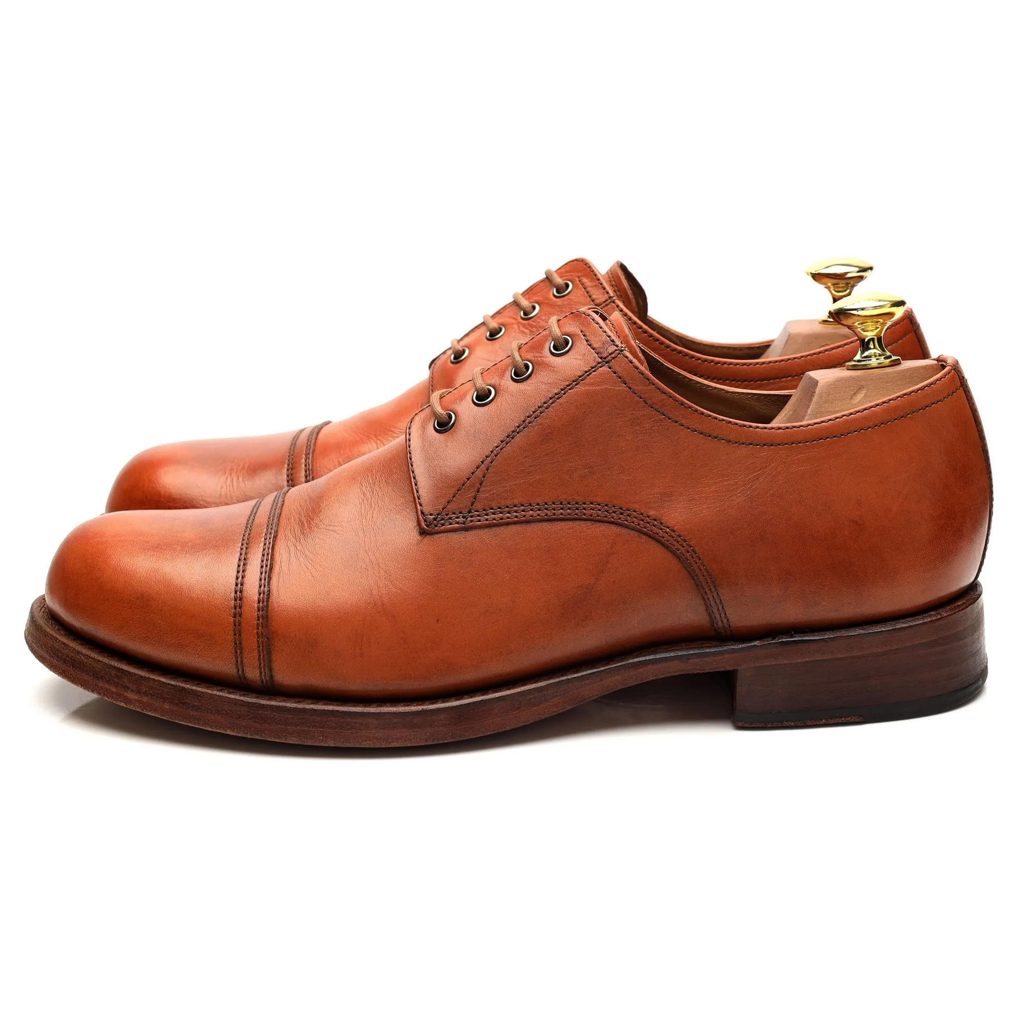 'Rhys' Tan Brown Leather Derby UK 8 F