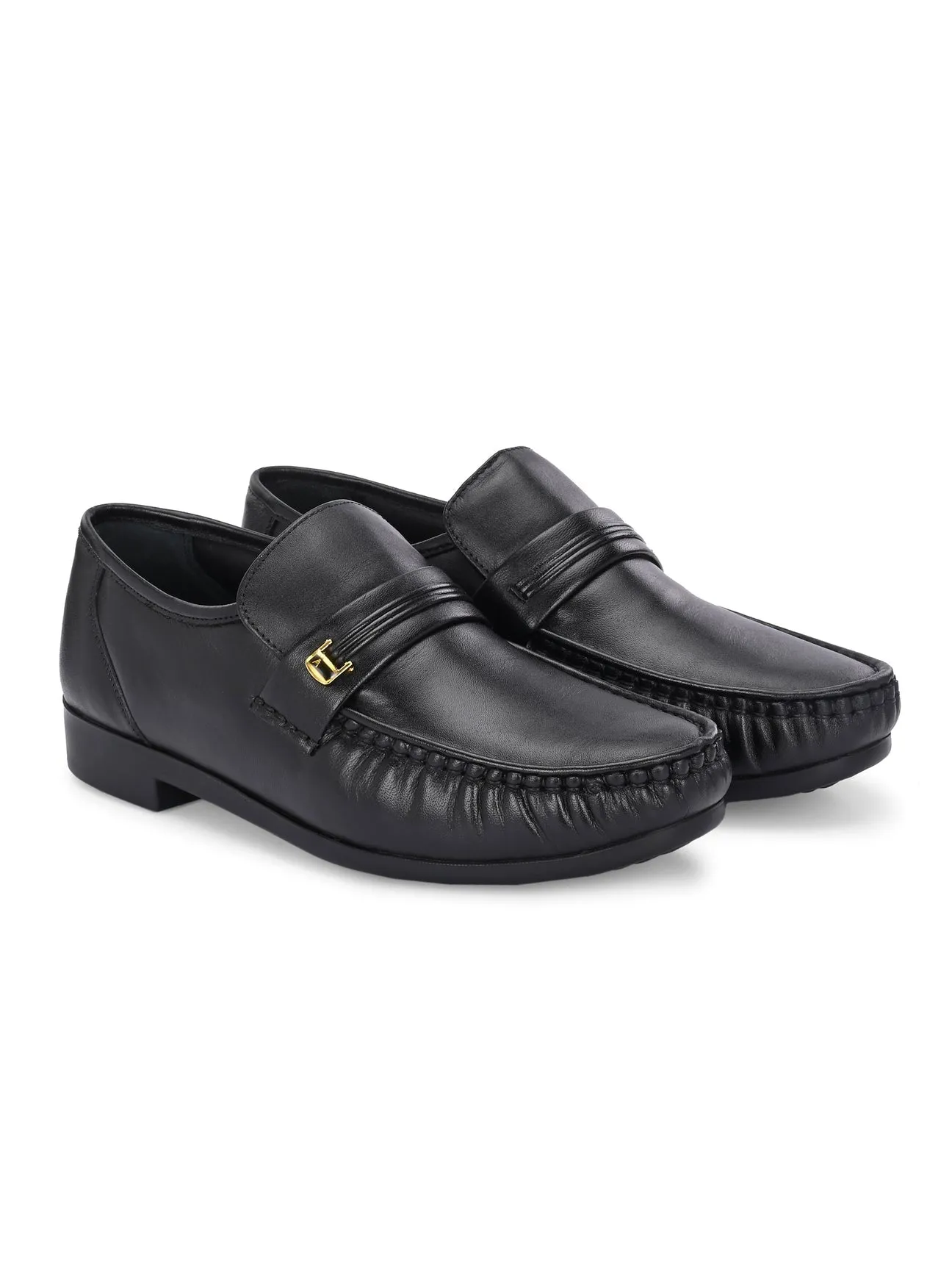 Richard Black Leather Formal Cushion Loafers