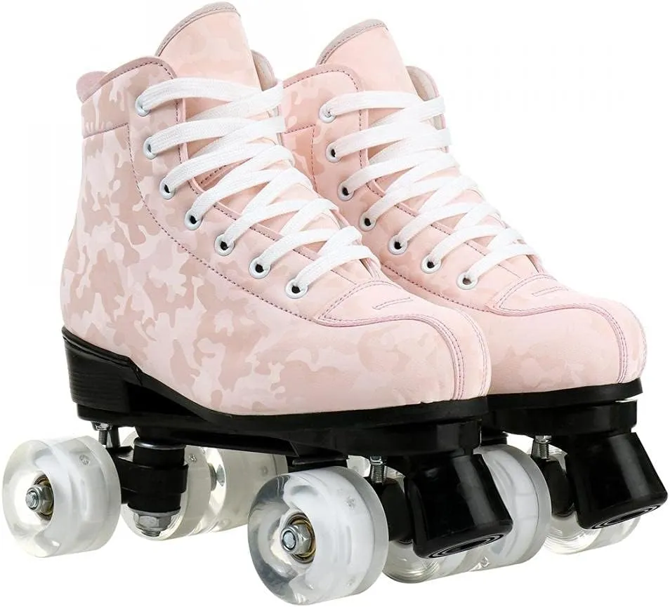 Risup Classic High-Top Skates - Double-Row, Four-Wheel Roller Skates for Women, Men, Unisex - Cowhide Shoes