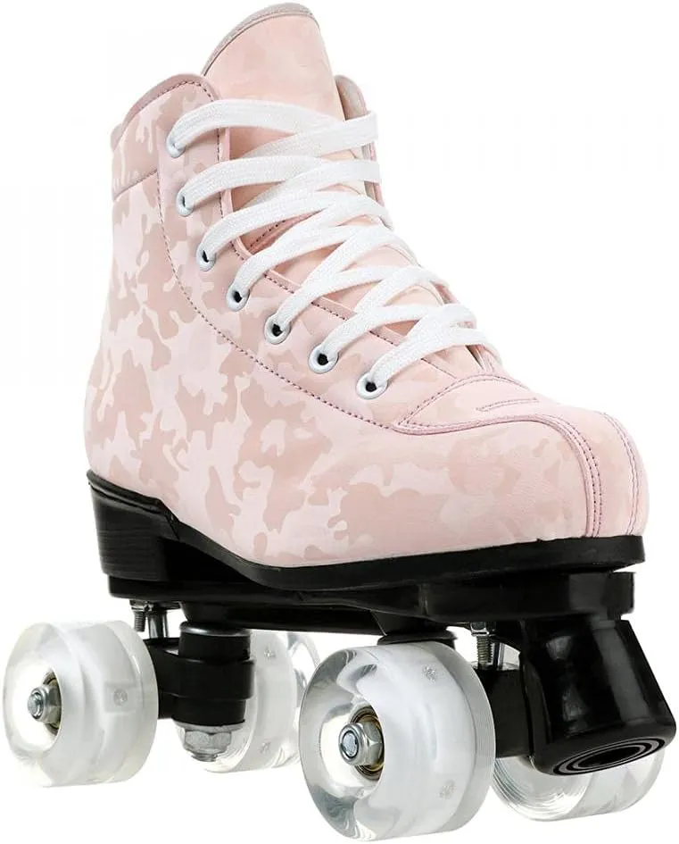Risup Classic High-Top Skates - Double-Row, Four-Wheel Roller Skates for Women, Men, Unisex - Cowhide Shoes
