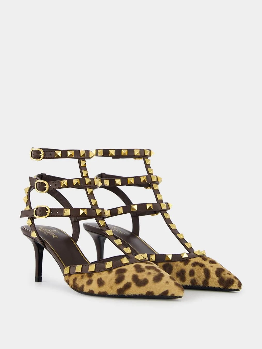 Rockstud Caged Leather Pump 65mm