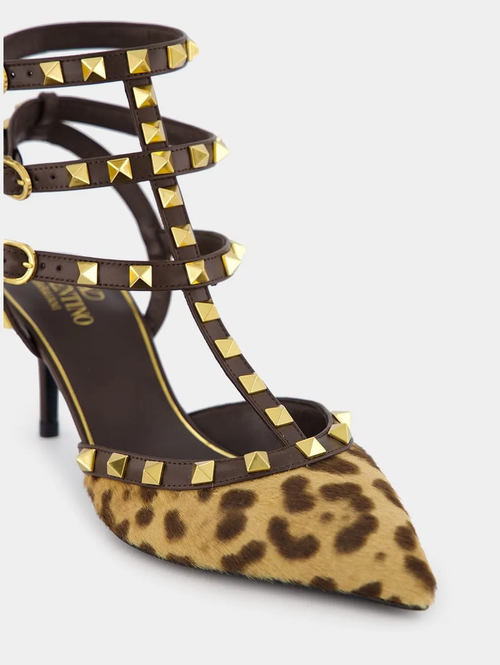 Rockstud Caged Leather Pump 65mm