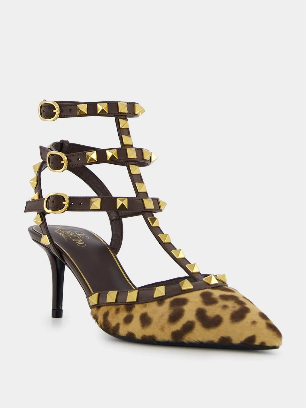 Rockstud Caged Leather Pump 65mm