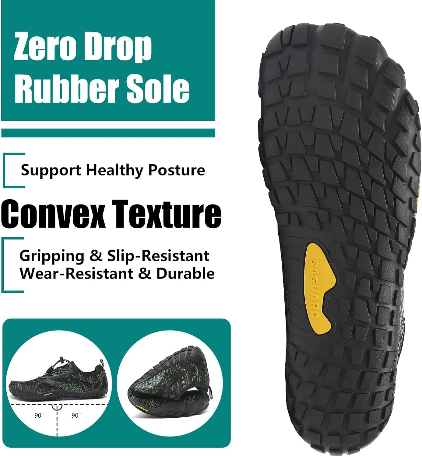 SAGUARO Womens Mens Barefoot Shoes Minimalist Trail Runner Wide Toe Box Zero Drop Outdoor Cross Training Shoe