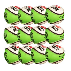 Score More Training Sliotar Size 4  Green & White Pack of 12
