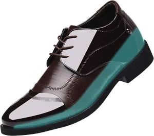 Semi Formal Shoes Men Without Laces High Rise Men's Lacquer Leather British Splice Business Casual Shoes Gentlemen's Leather Shoes Oxfords Shoes for Men Formal