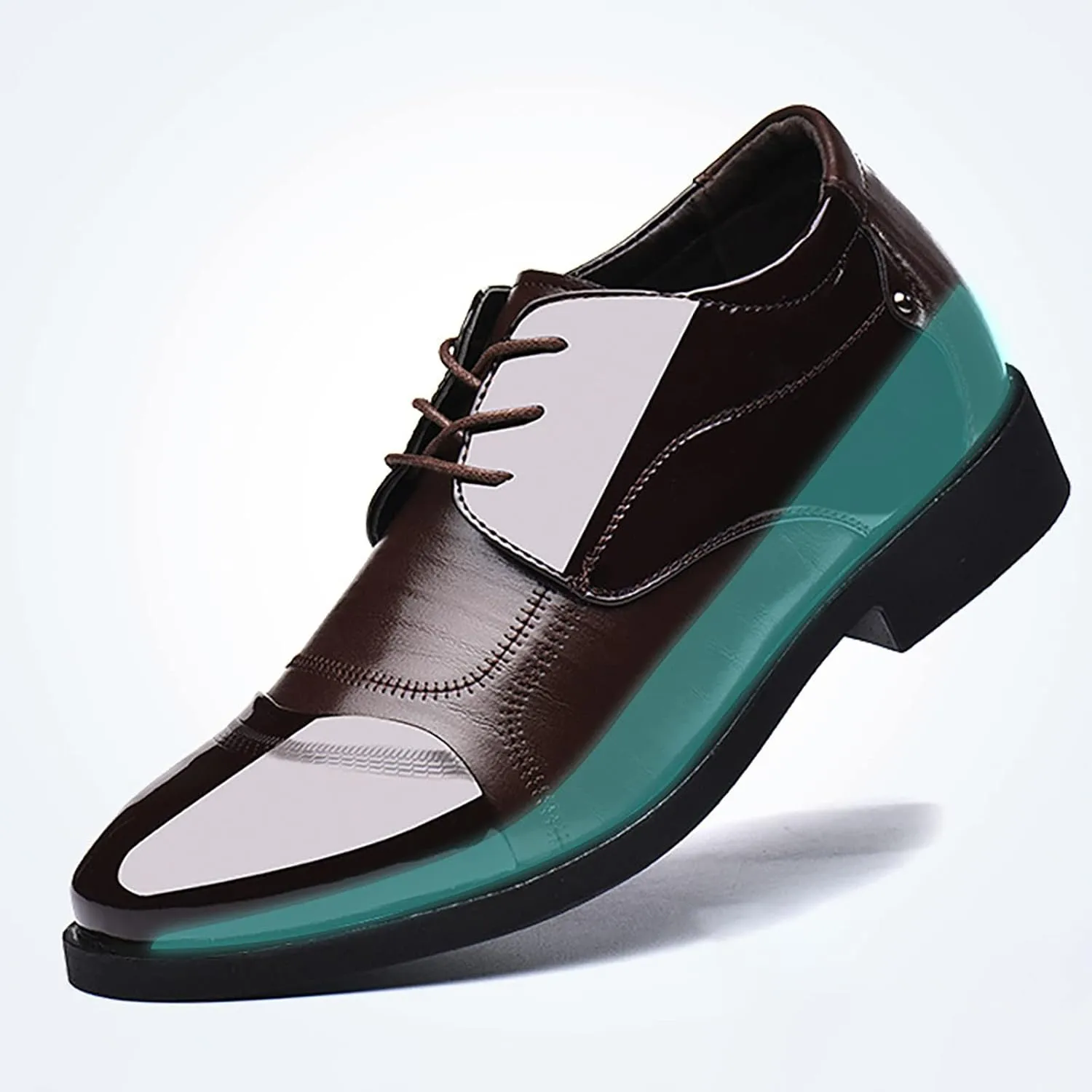 Semi Formal Shoes Men Without Laces High Rise Men's Lacquer Leather British Splice Business Casual Shoes Gentlemen's Leather Shoes Oxfords Shoes for Men Formal