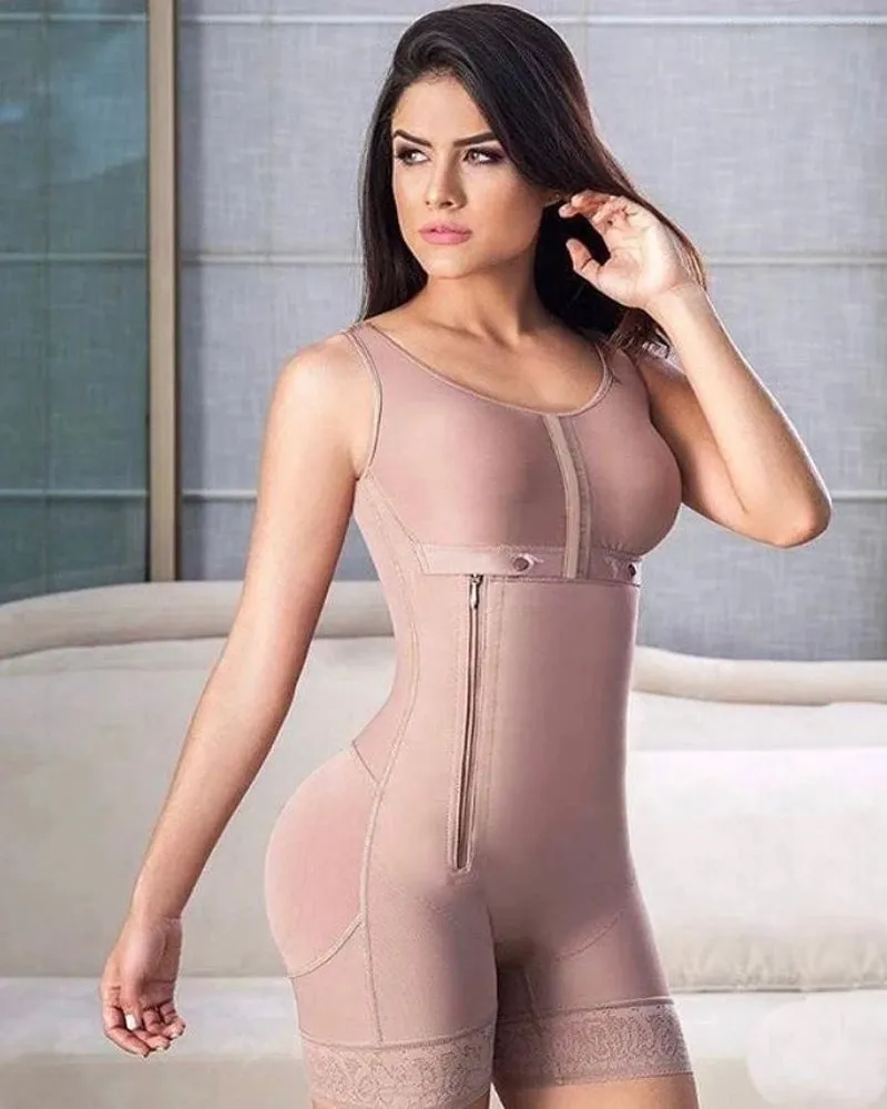 Side Zipper Adjustable Breast Support Tummy Control Shapewear