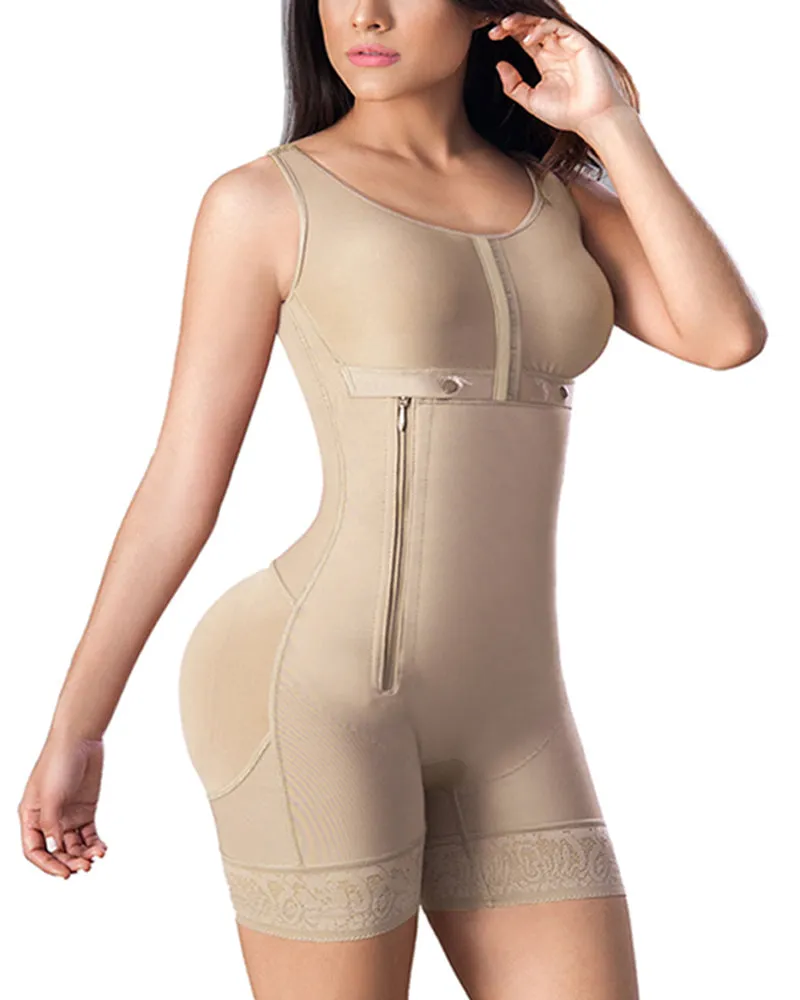 Side Zipper Adjustable Breast Support Tummy Control Shapewear