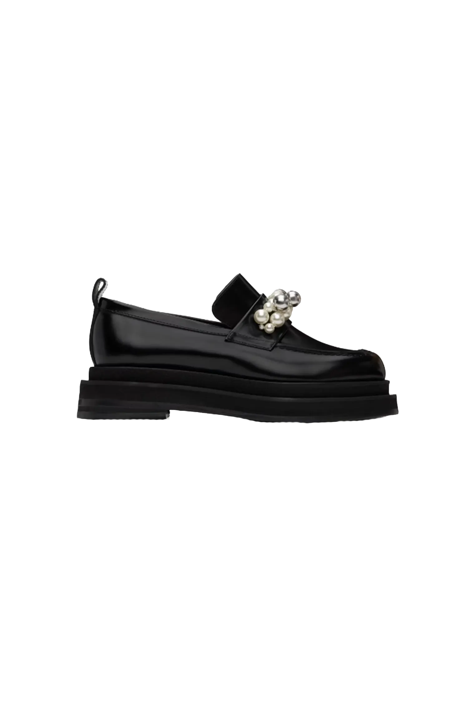 Simone Rocha Beaded Bell Charm Heart Toe Platform Loafers