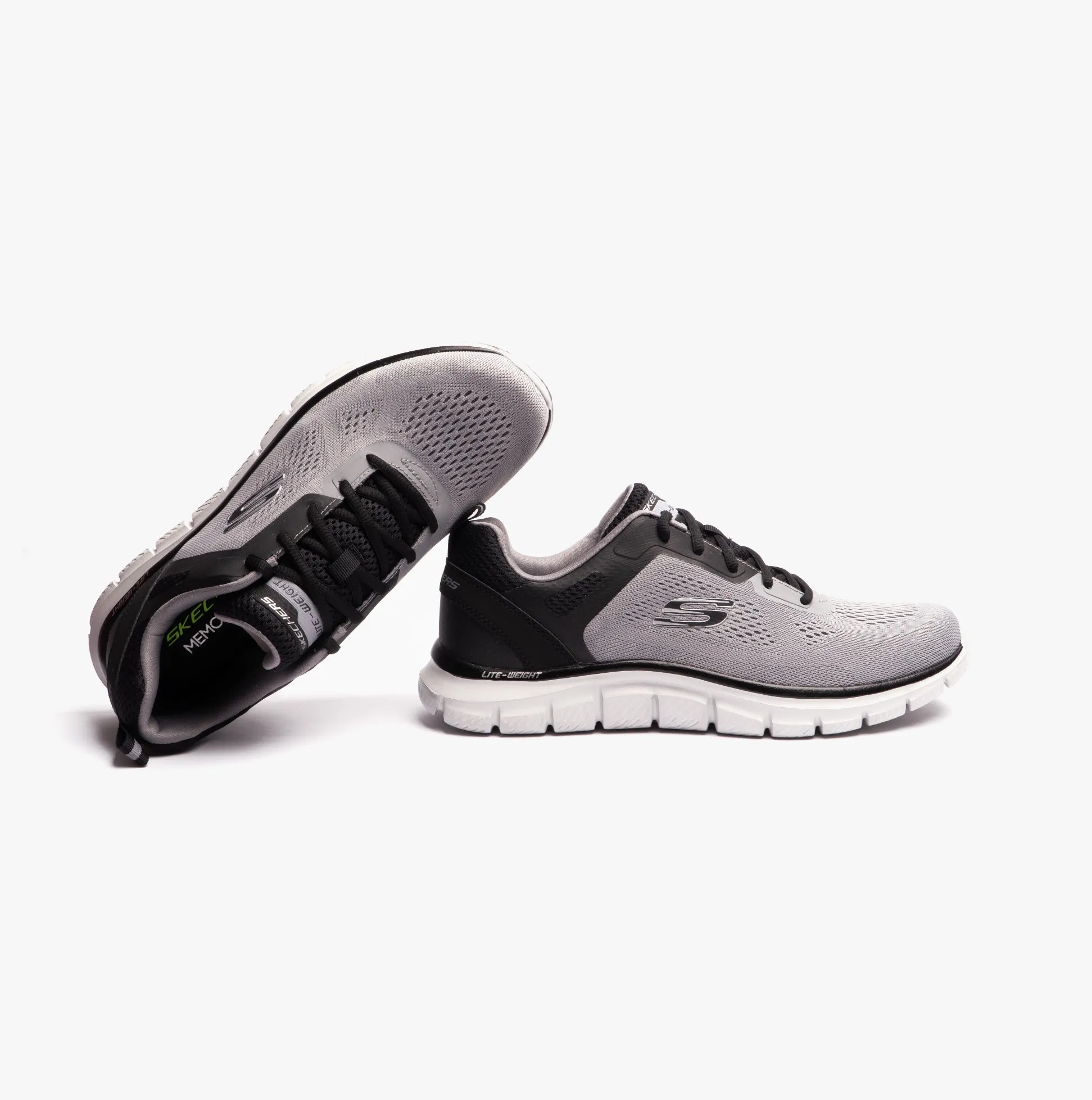 Skechers 232698/GYBK TRACK - BROADER Mens Trainers Gray/Black