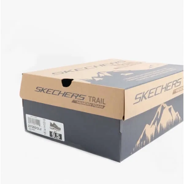 Skechers 237265/OLV HILLCREST Mens Leather Overlay Trainers Olive