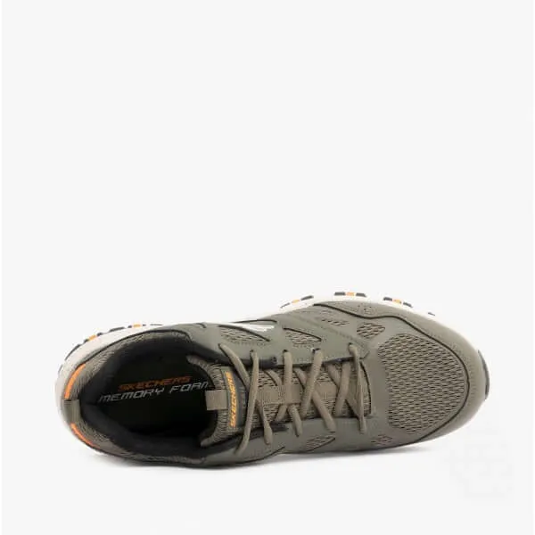 Skechers 237265/OLV HILLCREST Mens Leather Overlay Trainers Olive