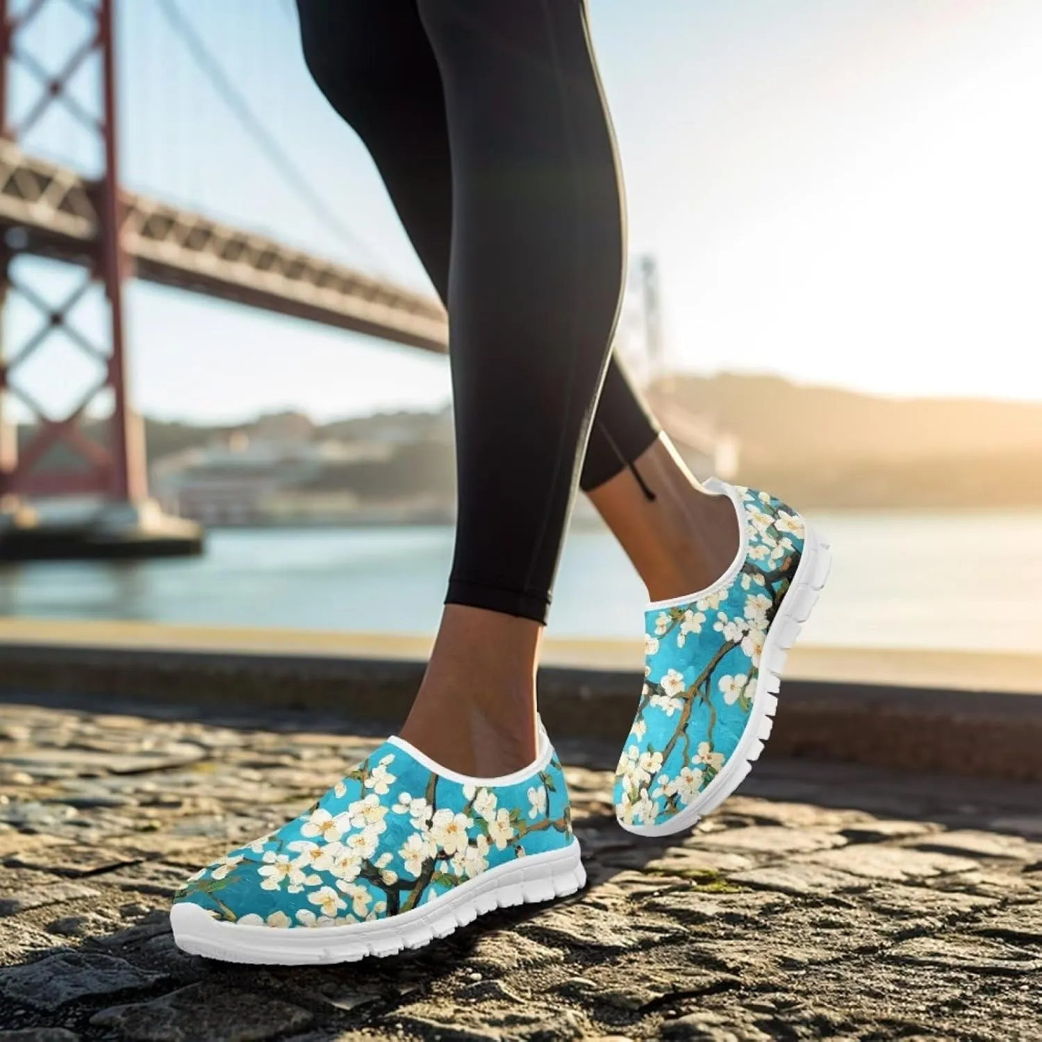 Slip On Walking Shoes for Women Knit Mesh Casual Shoes Non Slip Size 5-10.5