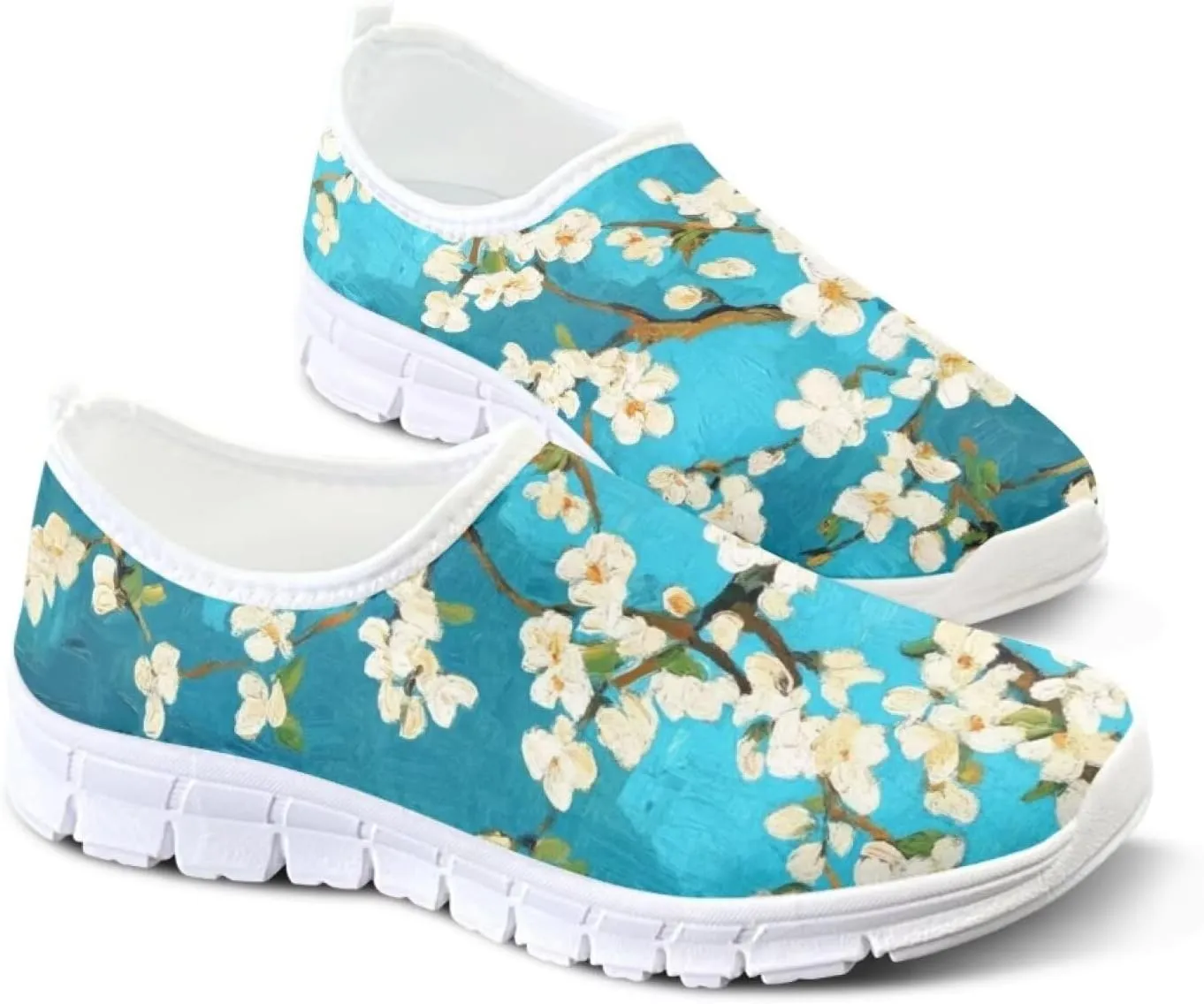 Slip On Walking Shoes for Women Knit Mesh Casual Shoes Non Slip Size 5-10.5