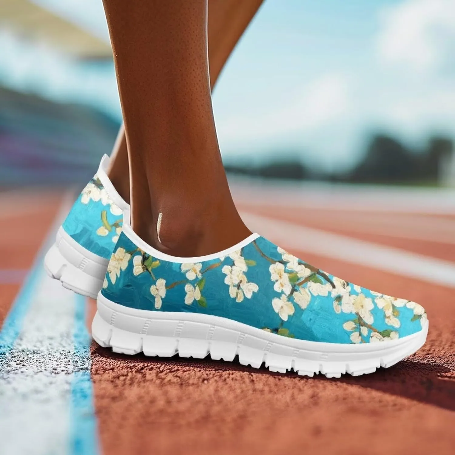 Slip On Walking Shoes for Women Knit Mesh Casual Shoes Non Slip Size 5-10.5
