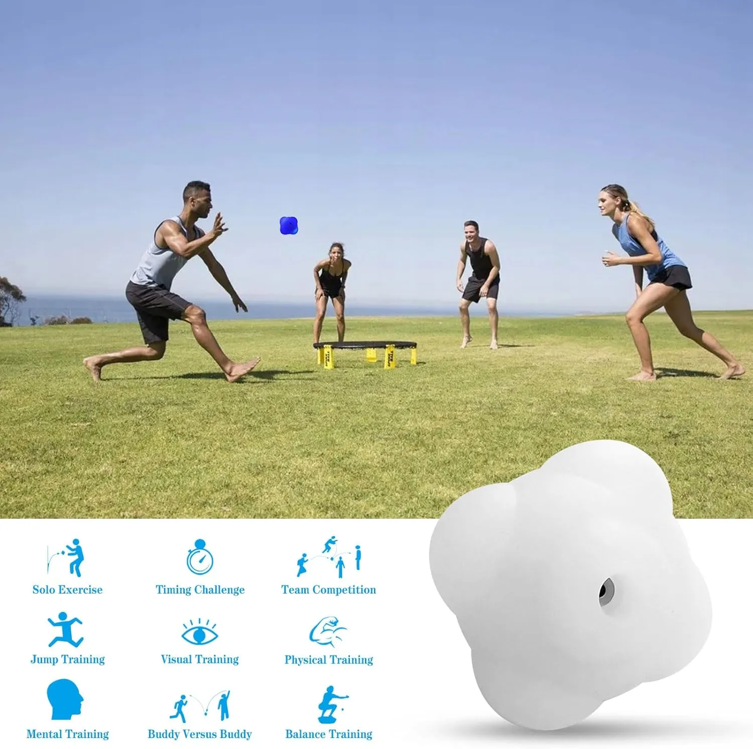 Smart Reaction Ball, Multicolor Reflex Ball for Hand Eye Coordination Training, Rechargeable Speed Reflex Trainer for Agility Games, APP Control, Multiple Training Modes