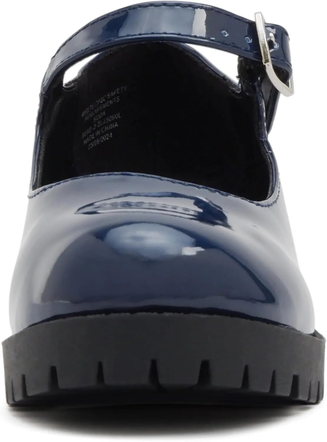 Soda Boxer-2 Kids/Children/Girls Fashion Mary Jane Style Rounded Chunky Block Lug Sole Heel with Adjustable Strap