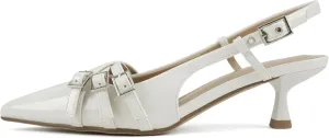 Soda Expo ~ Women Pointed Toe Multi-Strap Kitten Heel Dress Pumps