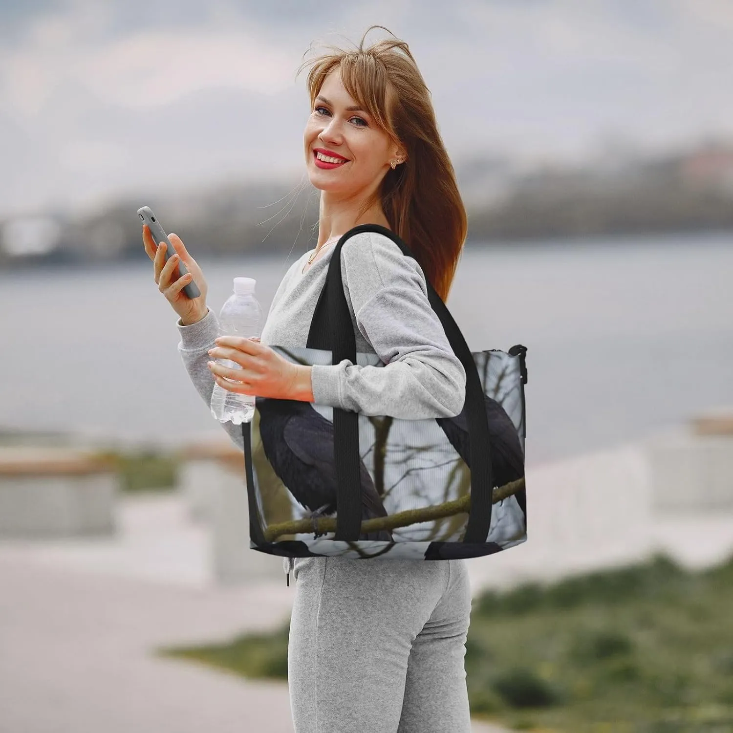 Sports Gym Bag for Women Men Travel Duffel Bag Tote Black Crow Birds Weekender Bag Canvas Carry on Overnight Bag for Travel Swimming Fitness Workout Sports Duffle Bag